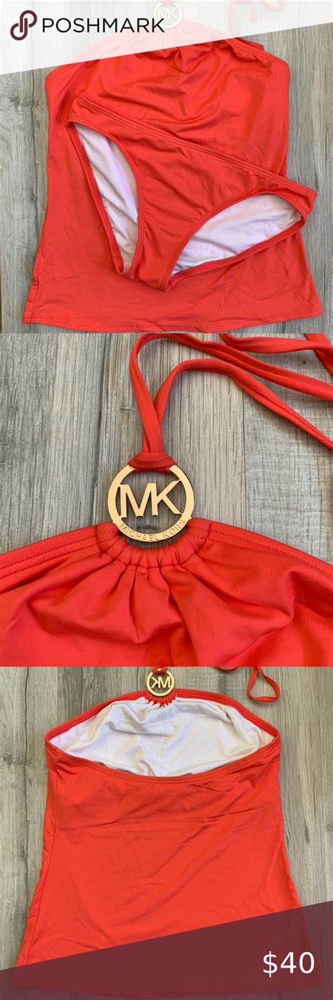 michael kors two piece swimsuit coral tj maxx